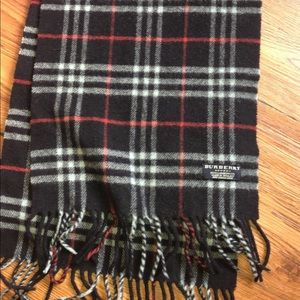 Used navy blue stripes Burberry scarf